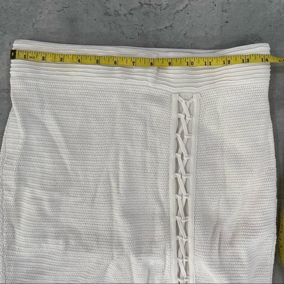 RACHEL Rachel Roy White Knit Lace Up Skirt - Picture 5 of 8